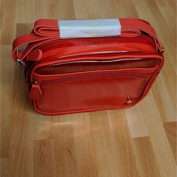 Stephanie Johnson Camera Crossbody Bag Red Translucent New - Picture 5 of 8